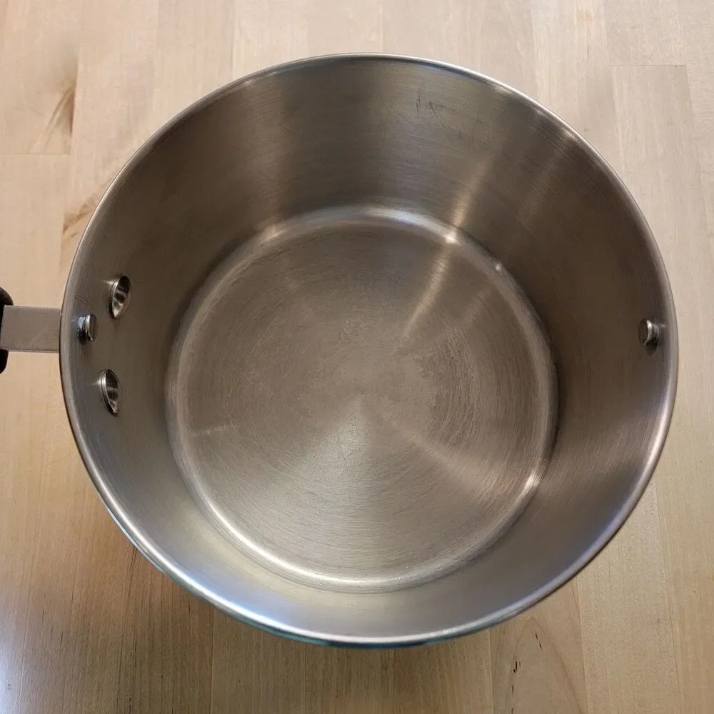 Farberware 3 Qt Copper Full Cap Bottom Pot 18/10 Pour and Strain Saucepan No Lid
